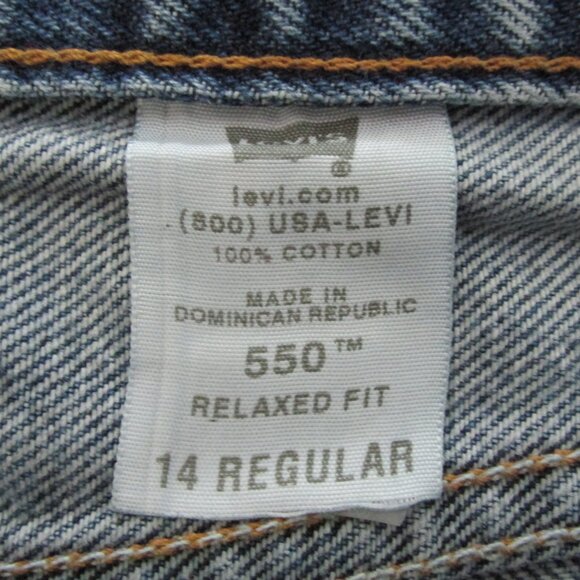 LEVI'S 550 BOY'S SIZE 14 (27 X 27) JEANS RELAXED FIT MEDIUM BLUE DENIM RED TAB - Picture 10 of 13